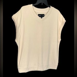 Men’s Sleeveless Fleece  V Neck Edgar+Ash Vest Size XL Beige new with tag